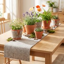 Product Felt ribbon, pot band gray-natural 15cm 5m