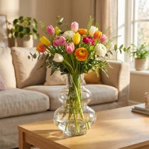 Product Glass vase round flower vase decorative vase clear glass Ø16cm H23cm
