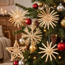 Product Traditional straw Christmas tree ornaments for festive decoration