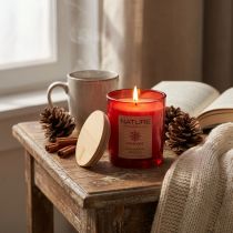 Product Scented candle in glass natural wax candle Cinnamon Spices 85×70mm
