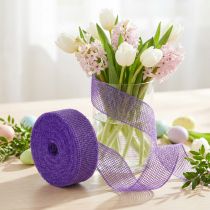 Product Purple jute ribbon, 5cm wide, 40m long