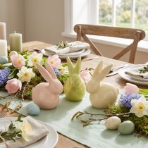 Product Ceramic rabbit, decorative figurine for stylish Easter, 11×6.5×12.5cm, 3 pieces
