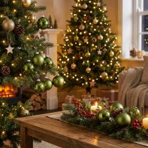 Product Christmas balls made of glass green mix Ø6cm 24 pcs