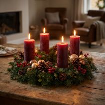 Product Solid-colored taper candles, burgundy, 34mm x 300mm, 4 pieces