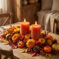 Product Solid colored candles orange 85x150mm 2pcs