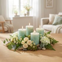 Product Solid-colored candles light green 60x80mm 4 pcs
