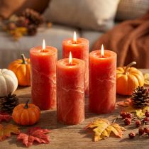 Product Solid colored candles orange 50x100mm 4pcs
