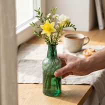 Product Mini vase glass bottle vase flower vase green Ø6cm H17cm