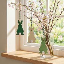 Product Easter bunnies for hanging, spring decoration, pendant, decorative bunnies green, white 3 pieces
