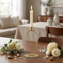 Product Candlestick Oval Candlestick Gold Ø10cm H21cm