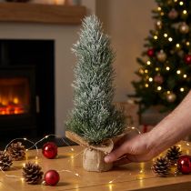 Product Mini Christmas tree artificially snowed in a sack H41cm