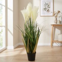 Product Reed grass in a pot Artificial potted plant Cream, Green 79cm