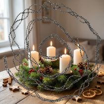 Product Christmas decoration pearl garland gray 275cm