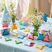 Product Scatter decoration bear made of felt, colored assorted, 3.5 cm x 3.5 cm, 100 pieces