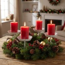 Product Candle holder for sticking white cake tin Ø10cm 4pcs