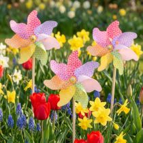 Product Windmill Decoration Windmill Natural Colorful Ø21.5cm H55cm 3pcs