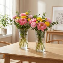 Product Flower vases made of glass Vase Retro Clear Ø12cm H24cm 2pcs