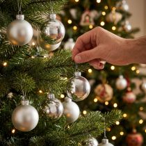 Product Christmas Balls Glass Silver Ball Matt/Shiny Ø4cm 60 pcs