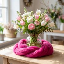 Product Wool cord Soft felted wool for decorative designs and seasonal arrangements 2m Pink