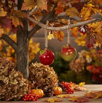 Product Autumn decoration apple ceramic for hanging 5cm 4pcs