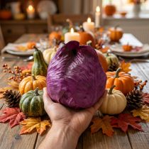 Product Artificial red cabbage Real-Touch Ø12cm