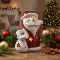 Product Santa Claus deco tealight holder Christmas H15cm