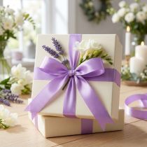 Product Gift and decoration ribbon taffeta ribbon lilac 8mm 50m