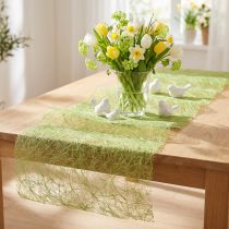 Product Deco fleece Sizoweb table runner grass green 30cm 5m