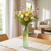 Product Glass flower vase, decorative vase in green, high, Ø6.5cm, H30cm