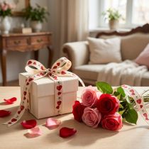 Product Gift ribbon hearts decorative cotton ribbon 15mm 20m