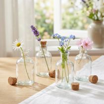 Product Glass Vase Bottles Decorative Vase with Cork H10.5cm 8 pcs