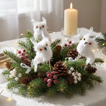Product Decorative plug owl white 5cm 4pcs