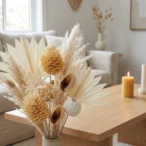 Product Leucodendron assortment bleached decoration on wire 100 pcs