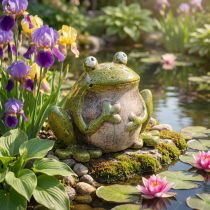 Product Decorative ceramic frog, green/brown, vintage, 15.5cm long, 1 piece (random selection)