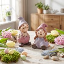 Product Spring Gnome Boy Girl Pair Purple Pink H10/14cm 2 pcs