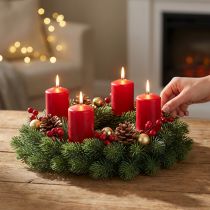 Product Artificial fir wreath, green, Ø30cm - Christmas decoration, door wreath, Advent wreath, table decoration, easy to care for