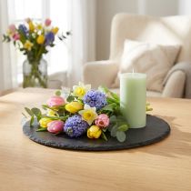 Product Natural Slate Plate Round Stone Tray Black Ø15cm 6 pcs