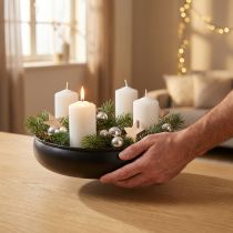 Product Candle bowl black candle holder with magnets Ø20cm