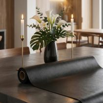 Product Faux leather black decorative fabric black leather 33cm×1.35m