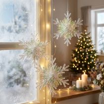 Product Decorative ice crystal snowflake for hanging Ø15cm 3pcs