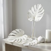 Product Monstera leaves bleached decorative window leaf H40cm 5 pcs