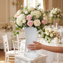Product Lilia white plastic vase, Ø28cm, H48cm