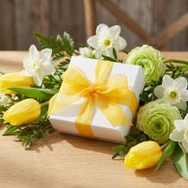 Product Organza ribbon gift ribbon yellow ribbon selvedge 25mm 50m