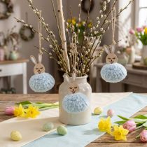 Product Puschelbunny blue deco pendant wood plush approx. 7×7×10cm 6pcs