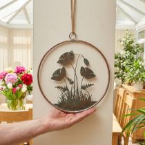 Product Wall decoration, floral, metal, rose, vintage, Ø30.5cm, spring decoration, summer decoration