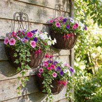 Product Hanging basket plants metal rust look H30/33.5/40cm set of 3