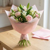 Product Transmatt Pink Wet-Resistant Florist Film 57cm Cut to Size for Bouquets 20pcs