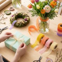 Product Decorative mesh tape, assorted colors, 3cm x 10m, 7 pieces