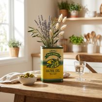 Product Ceramic decorative olive oil vase, perfect table decoration for dried flowers, 18cm