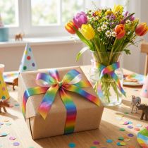 Product Rainbow ribbon decorative ribbon gift ribbon 15mm 18m